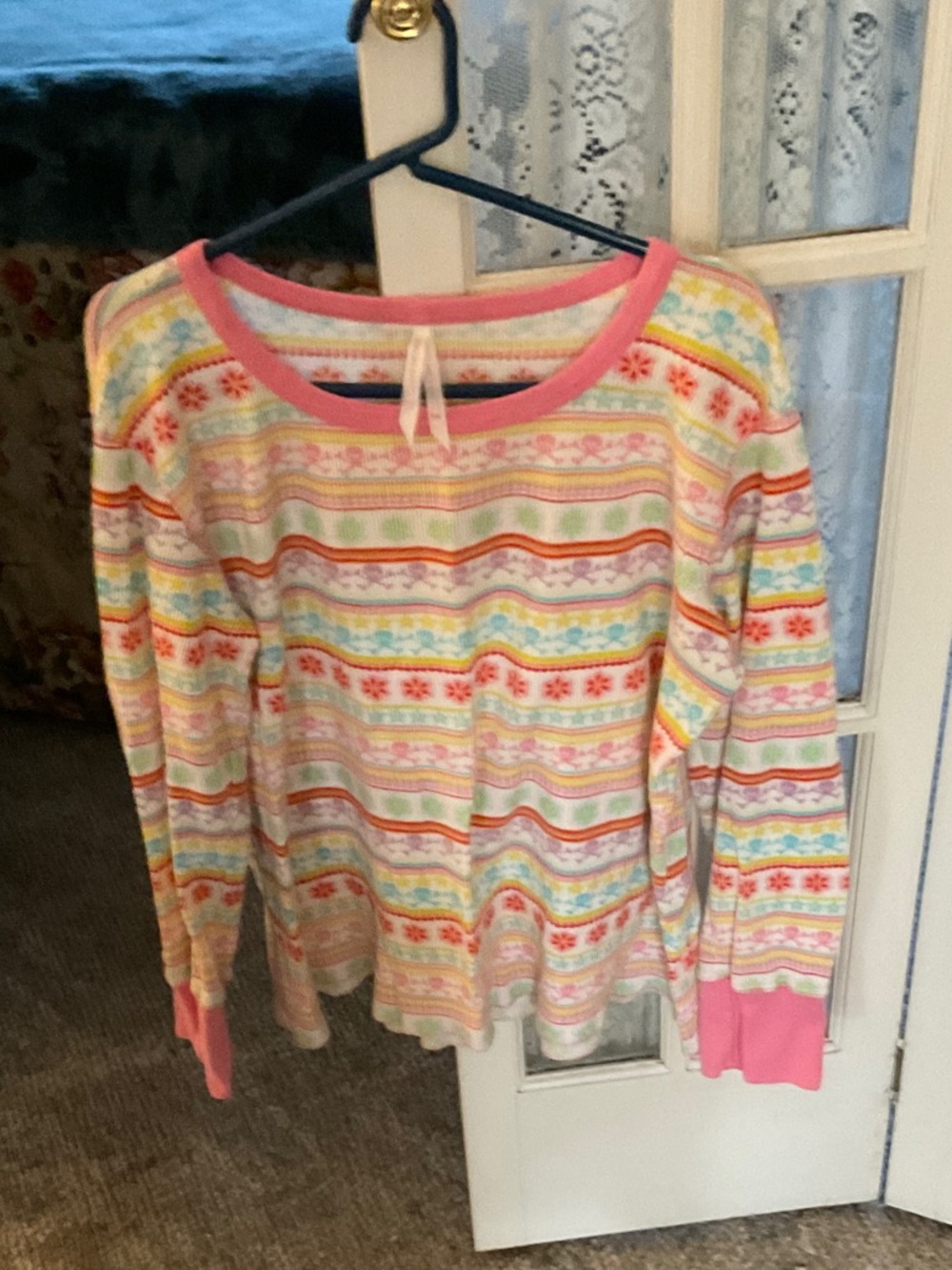 Vintage Victoria's Secret Multicolor Striped Thermal Pajama Set Size- XL